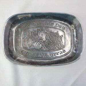 VTG Leonard Duratale "Give Us This Day Our Daily Bread" 1970s Pewter Tray